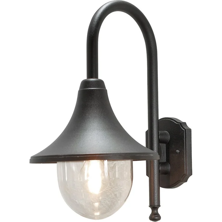 KONSTSMIDE No. 7237-750 Aussenwandleuchte Bari E27 IP44 Alu Schwarz Matt – Bild 2