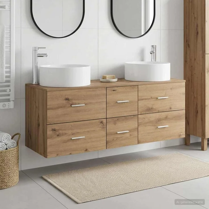 vidaXL Badezimmerschrank-Set 3 stk. Artisan-Eiche 129 x 44,5 x 80 cm 3405962 – Bild 1