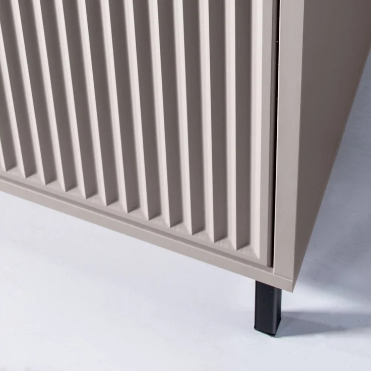 Lomadox Kommode LAURO-161, Sideboard Anrichte 135 cm Kaschmir beige Rillen Wohnzimmer Esszimmer – Bild 2