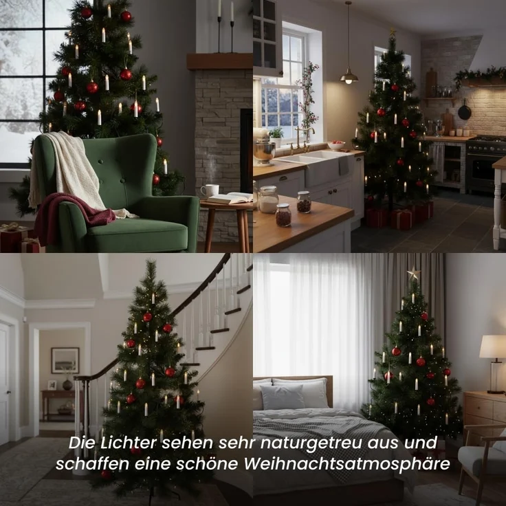 LED-Kerzenkette indoor, 25teilig, warmwhite Univer – Bild 7