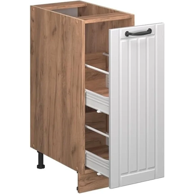 Apothekerschrank Fame-Line Weiß Landhaus 30 cm , AP Eiche Vicco – Bild 5
