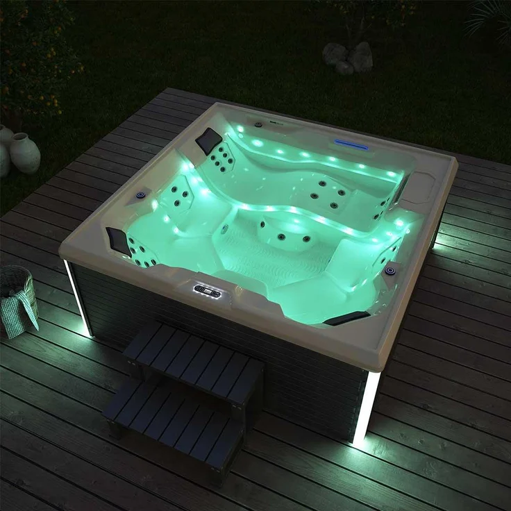HOME DELUXE Outdoor Whirlpool STREAM BIG PURE - 207 x 207 cm für 5 Personen – Bild 6