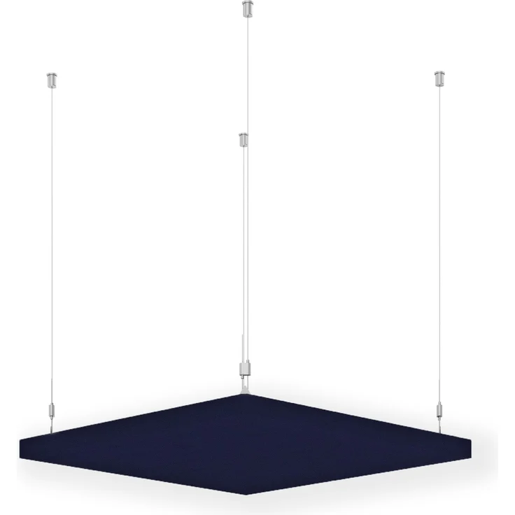 Rheinland Möbel FocusWall DAQ0303 – Quadratischer Akustik-Deckenabsorber 30×30 cm in Stofffarbe Ocean inkl. Chrom-Stahlseilen - Made in Germany - Klasse A, Stoffbezug, schwer entflammbar – Bild 1