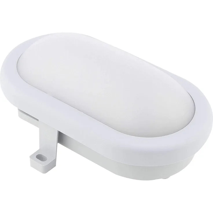 LED Wandleuchte oval grau mit HF Bewegungsmelder, Außenleuchte Kellerlampe