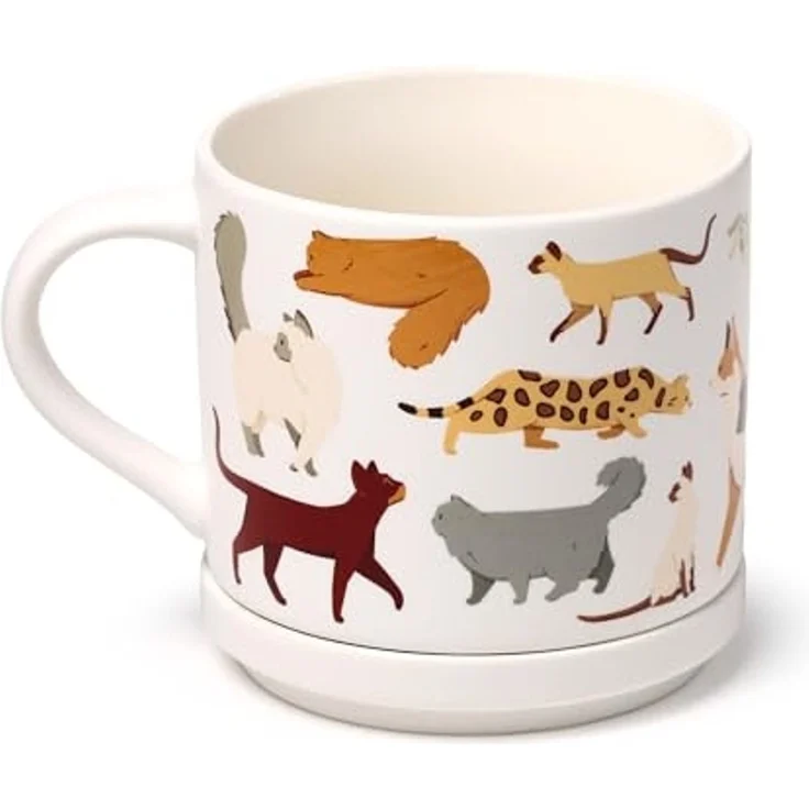 Puckator Tasse Feline Fine Katzen Kaffeebecher & Untersetzer Set – Bild 4