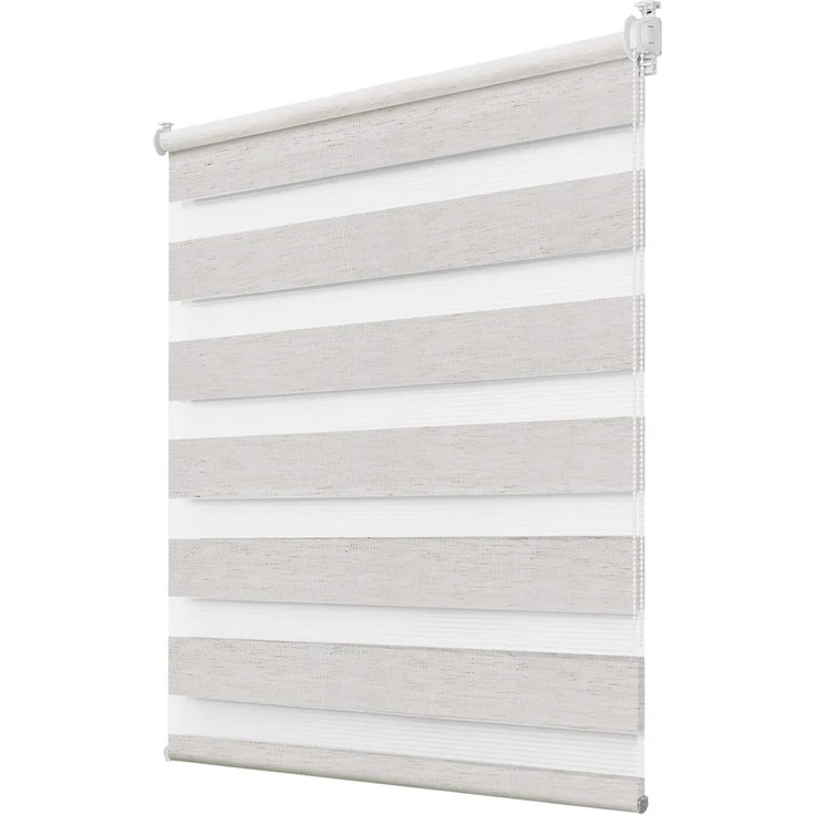 Deswell Doppelrollo Klemmfix ohne Bohren Leinen B75 x H120 cm (Stoffbreite 71cm) Rollos für Fenster ohne Bohren für Fenster mit Lichtdurchlässig & Verdunkelnd/Höhe Stufenlos Verstellbar – Bild 1