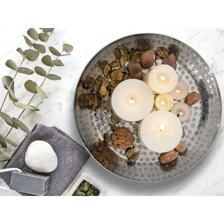 Amagohome Snackschale Dekoschale gold Knabberschale Deko Schalen silber Apfel Stern Ginkgo B, Aluminium, Metall – Bild 6