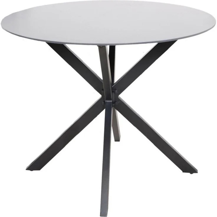 Lesli Living Gartentisch Tafel Kaffeetisch Tisch rund ø90x73 cm Aluminium Glas – Bild 3