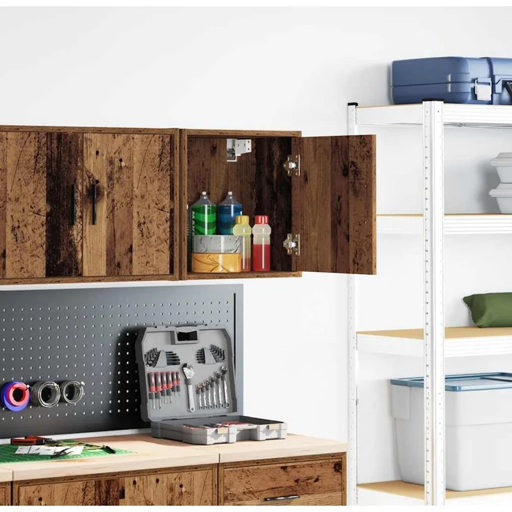 vidaXL Garagen-Wandschrank Altholz-Optik Holzwerkstoff 860639 – Bild 2
