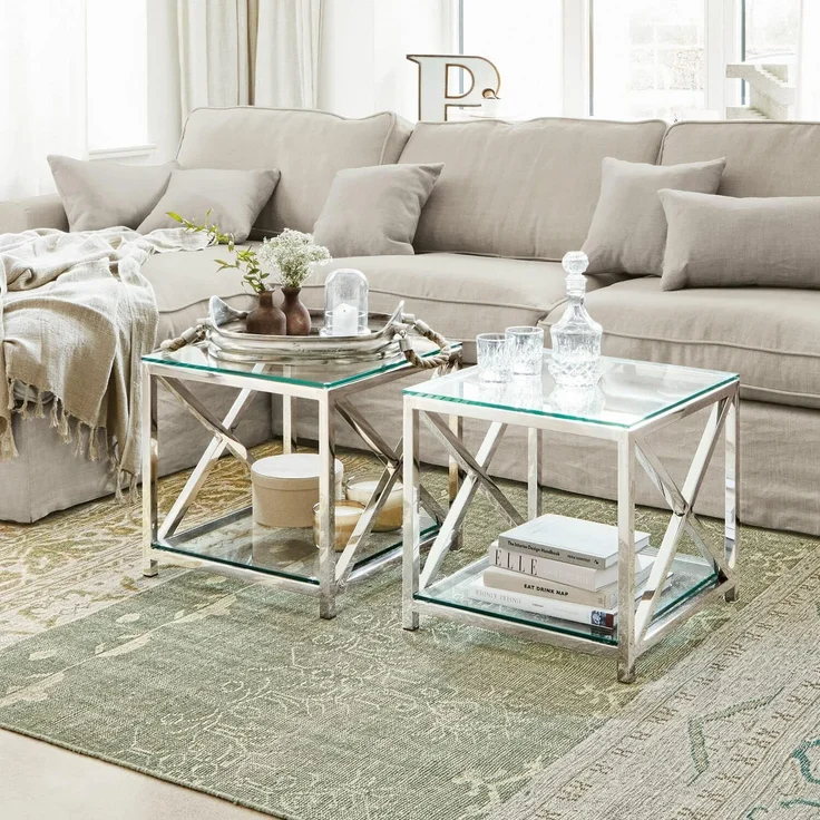 Mirabeau Beistelltisch Beistelltisch Stamford silber/klar – Bild 2