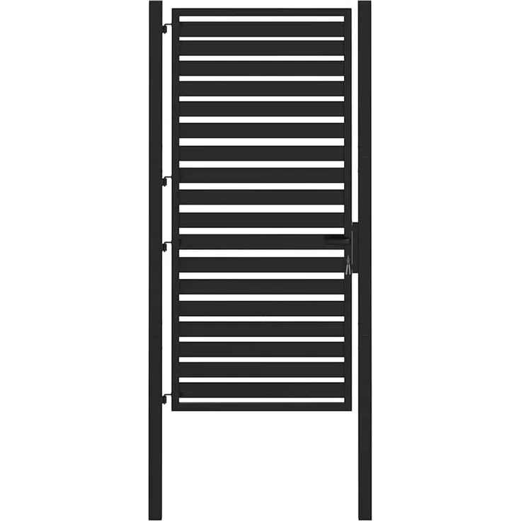 vidaXL Gartentor Abschließbar Schwarz 100x180 cm Aluminium 42004149 – Bild 2