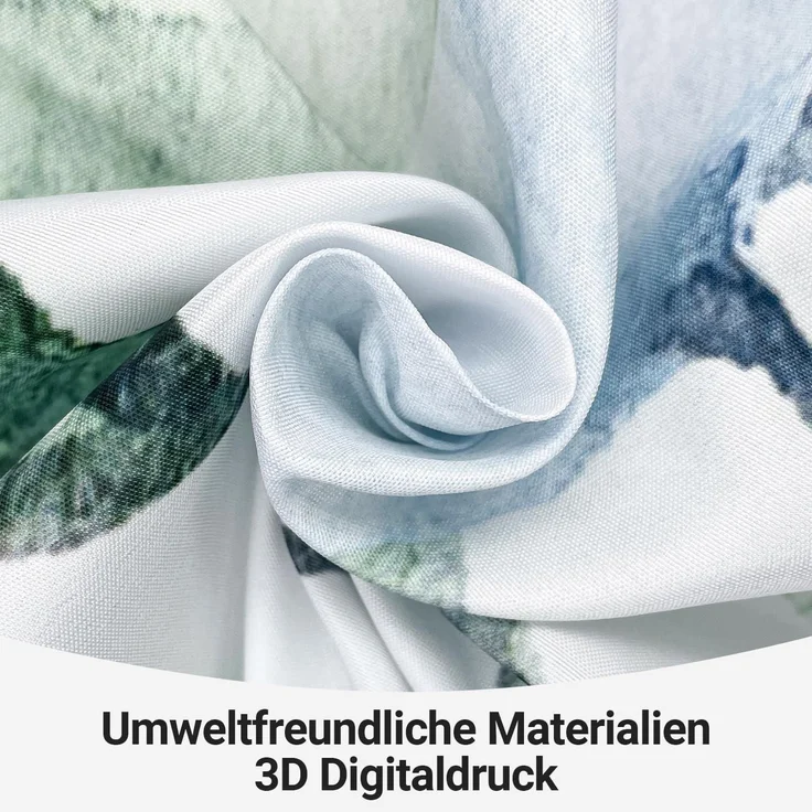 Duschvorhang 180x180cm Blattmuster Wasserdicht Waschbar 12 Ösen Badezimmer – Bild 3