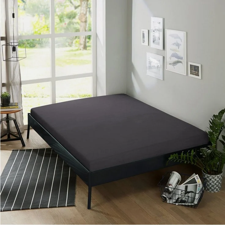 Erwin Müller Spannbettlaken Spannbettlaken "Erding", Frottee, Gummizug: Rundumgummi, (1 Stück), Frottee-Stretch Uni – Bild 2