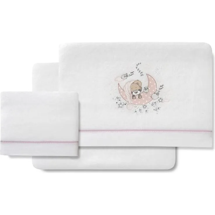 Bettwäsche Coralina Miniwiege New Sleeping weiß und rosa