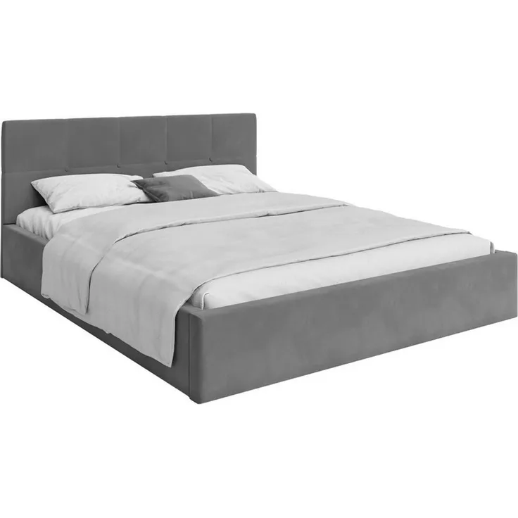 FDM Polsterbett VEGAS Bettkasten MADE IN EU - mit hochwertigem Velours Bezug (verfügbar 90x200 120x200 140x200 160x200 180x200 cm, Bettrahmen, Bett, mit großen gepolsterten Kopfteil, mit Bettkasten zum aufklappen), Hebbarer Metallrahmen, Bettkasten, ohn...