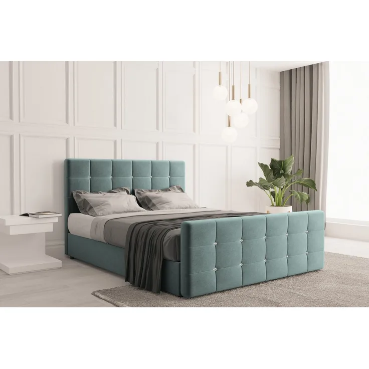 Kaiser Möbel Boxspringbett mit bettkasten und matratze, Schlafzimmerbett ROMA stoff Soro, Topper, Container