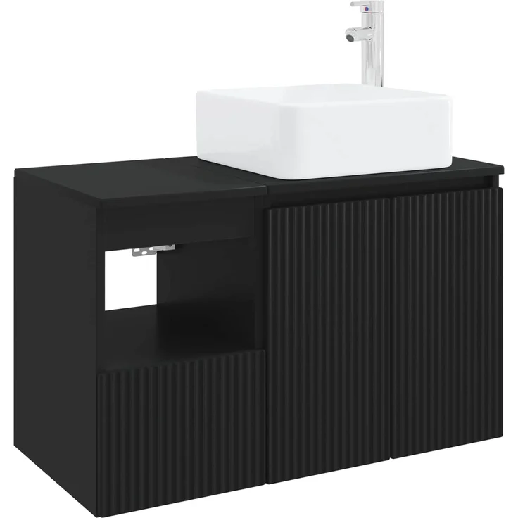 vidaXL Badezimmerschrank-Set 2 stk. Schwarz 79,5 x 41 x 80 cm 3404045 – Bild 2