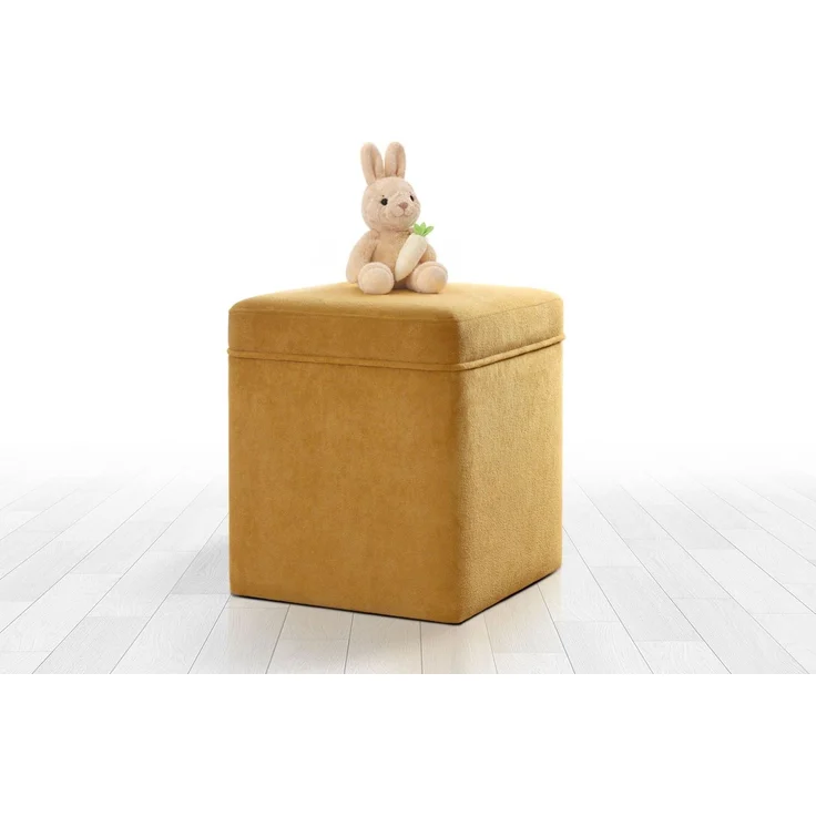 Hanah Home 'Oliver - Mustard' Pouffe, Senf, 46 x 43 x 46 cm – Bild 5