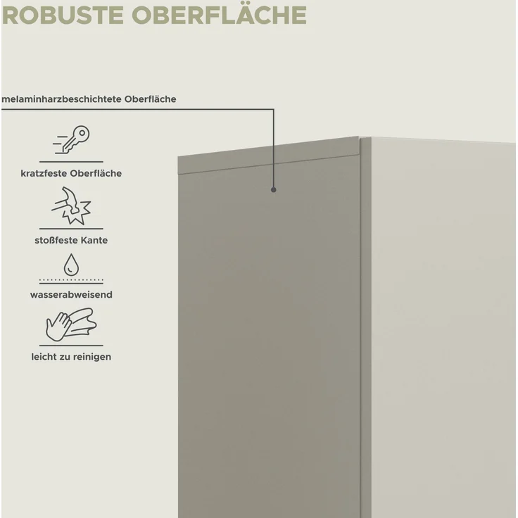 Aqua Hochschrank in Kaschmir Melamin – Bild 9