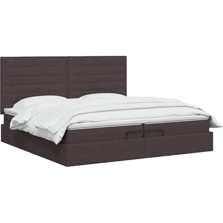 vidaXL Ottoman-Bett mit Matratze und LED Dunkelbraun 200 x 200 cm 3458017 – Bild 3