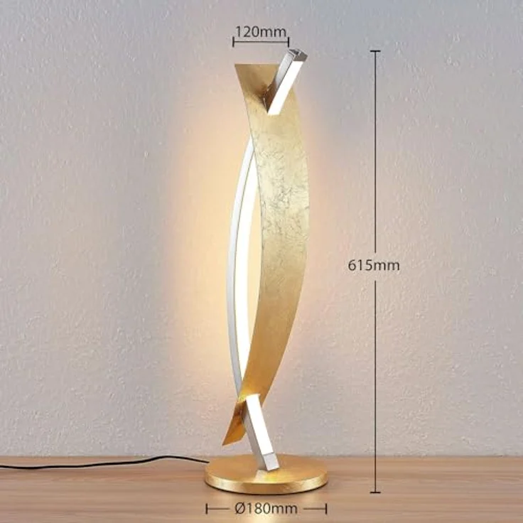 Lucande LED-Tischleuchte Marija, goldfarbend, dimmbar, modernes Design, 62 cm – Bild 7