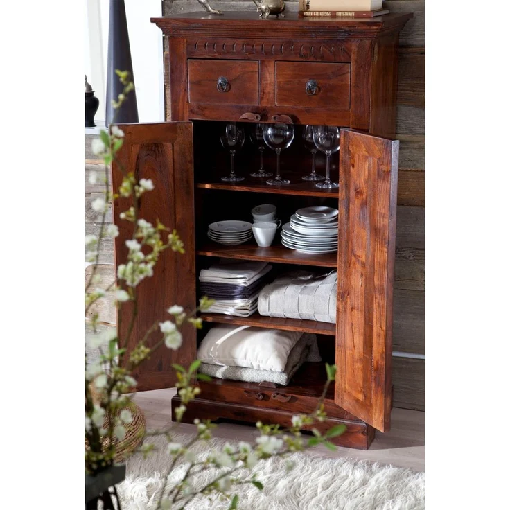 Schrank Akazie 72x38x132 nougat lackiert OXFORD #525 – Bild 4