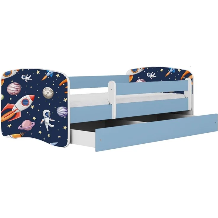 Raumhirsch Furniture Kinderbett 70x140, 80x160, 80x180 cm - Komplettset mit Matratze & Schublade (Bett für Jungs, Einzelbett für Kinder 2–12 Jahre mit Rausfallschutz), verschiedene Farben & Designs – Bild 2