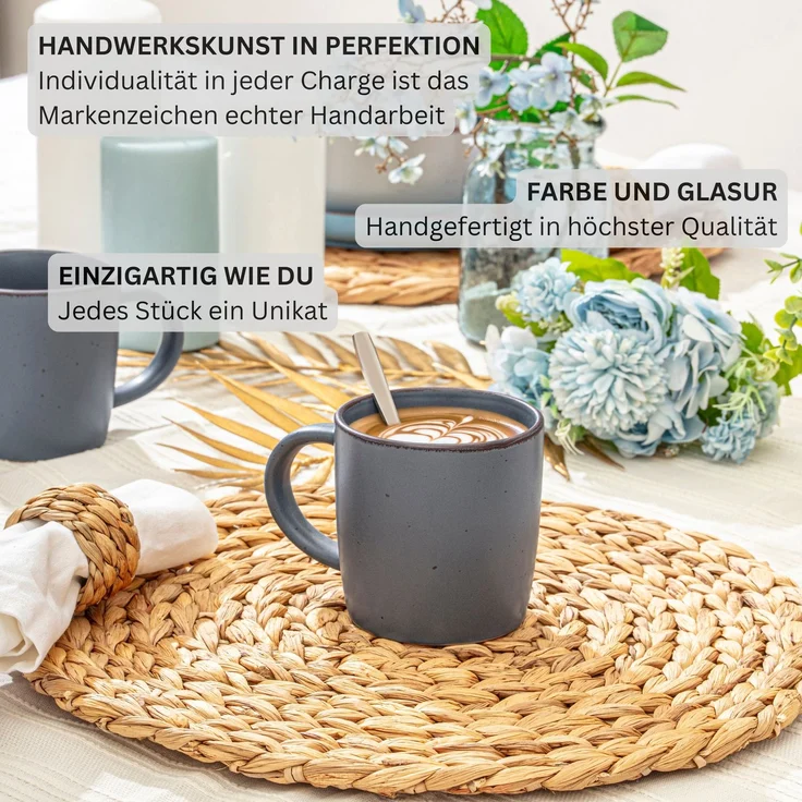 SÄNGER Steingut Geschirrset Bombay Graphit 30 teilig für 6 Personen – Bild 5