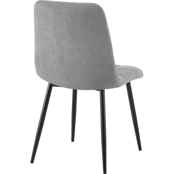 CLP 4er Set Esszimmerstuhl Tilde gepolstert mit Rückenlehne bis 150 kg belastbar,Farbe:grau;Material:Cord – Bild 7