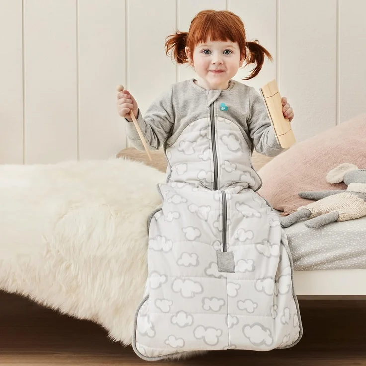 Love To Dream Schlafsack warm, 18–36 Monate, Südpolgrau, 2,5 Tog für kühl (16–20 °C), Lange Ärmel und integrierte Steppdecke, maschinenwaschbare Baumwolle, 2 Reißverschlüsse, Von Hebammen empfohlen – Bild 2