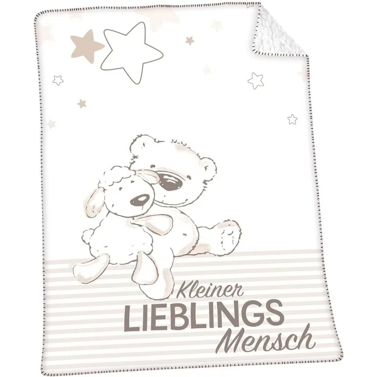 Babydecke Jonas Lieblingsmensch, Herding, mit niedlichem Motiv, Kuscheldecke