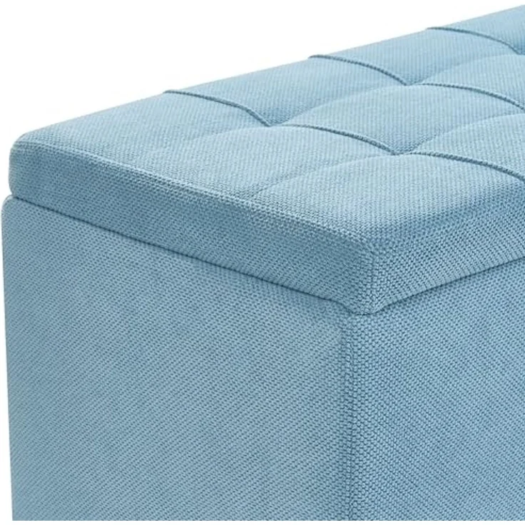 Ottomane mit Stauraum OREM Stoff 100 cm 40 cm Blau – Bild 7