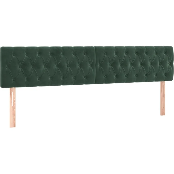 vidaXL Kopfteile 2 Stk. Dunkelgrün 100 x 7 x 78/88 cm Samt 346393 – Bild 2