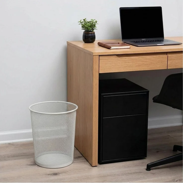 Sinoba Papierkorb Mülleimer Papierkorb Mesh aus Metall Höhe 34 cm 18 L rund, Drahtmetall – Bild 4