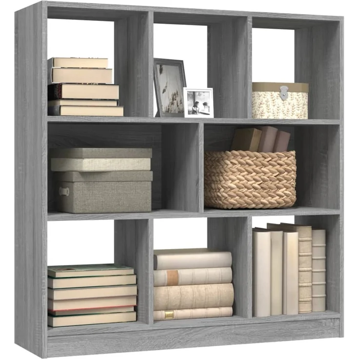 vidaXL Bücherregal Grau Sonoma 97,5x29,5x100 cm Holzwerkstoff 826379 – Bild 2