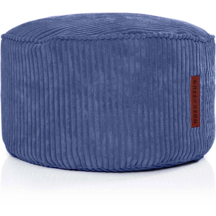 Green Bean Indoor Cord Sitzhocker Pouf Stay 45x25 cm mit EPS-Perlen Füllung - kuschelig weich waschbar - die ideale Ergänzung zum Sitzsack für Kinder & Erwachsene - Dunkelblau