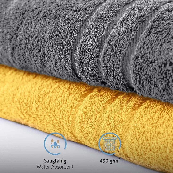Komfortec Saunatuch Frotte aus 100% Baumwolle, Frottee (Packung, 2-St), 80x200 Saunatücher set XXL, Weich, Schnelltrocknend – Bild 4