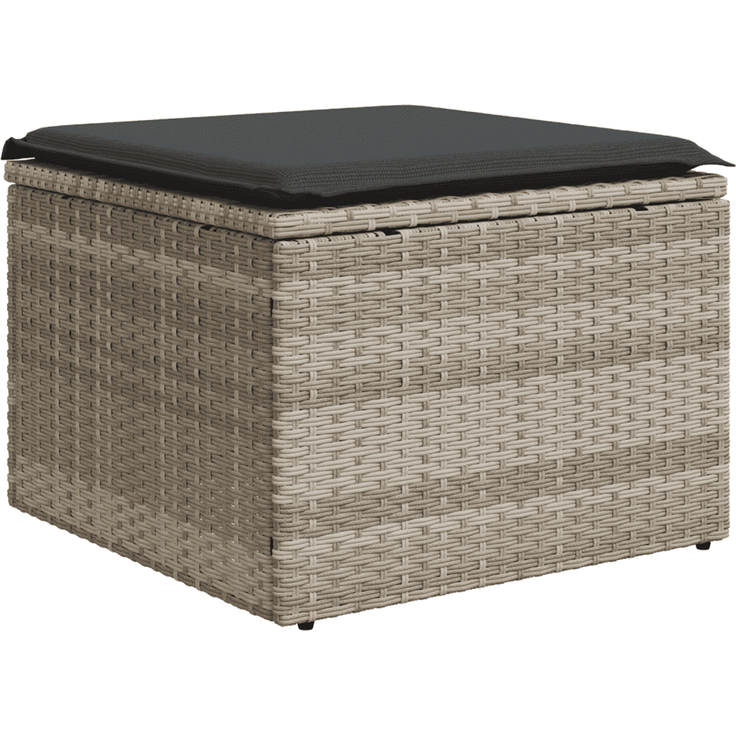 vidaXL 3-tlg. Garten-Sofagarnitur mit Kissen Hellgrau Poly Rattan 3217472 – Bild 5