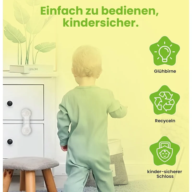 10 Stk. Offgridtec Türsicherung für Baby Schubladensicherung Kindersicherung Türriegel Transparent – Bild 6