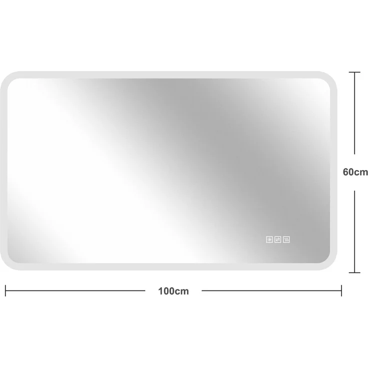 LED-Badezimmerspiegel 60 x 100 x 2.9 cm aus Glas und Metall mit Milchglasrand, dimmbar – Bild 5