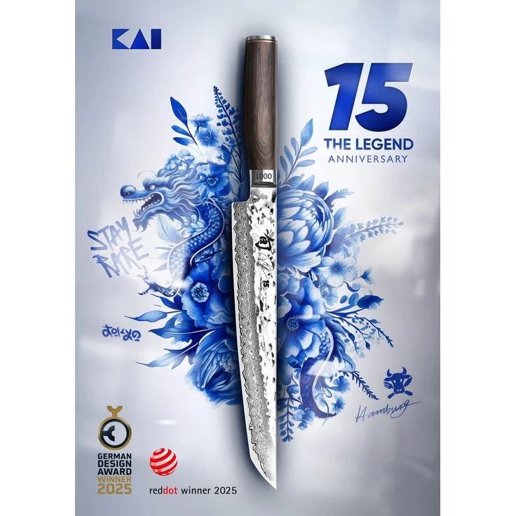 KAI Shun Premier Tim Mälzer Tanto Slicer TDM-1785, Damaszenerstahl, 25,5 cm - limitiert – Bild 1
