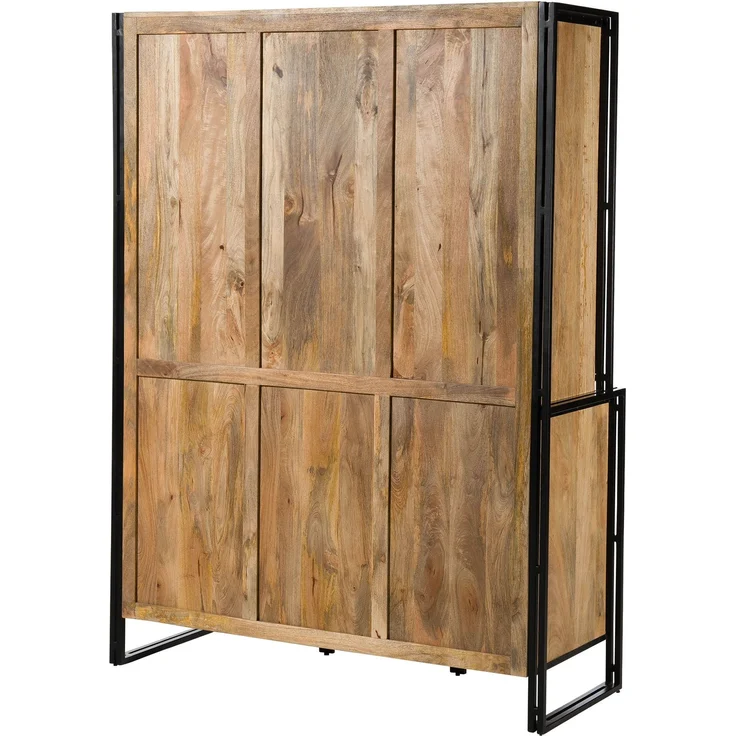 Buffet Mango 150x55x200 natur lackiert / Metall schwarz BLACKBURN #106 – Bild 10