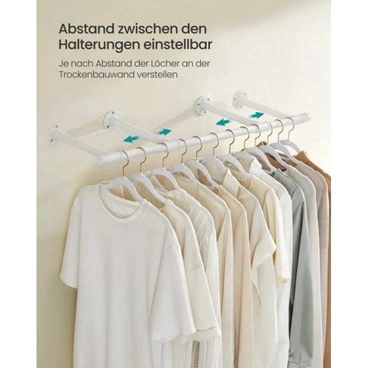 Songmics Kleiderstange, Kleiderständer für die Wand, 60 kg Belastbarkeit – Bild 4