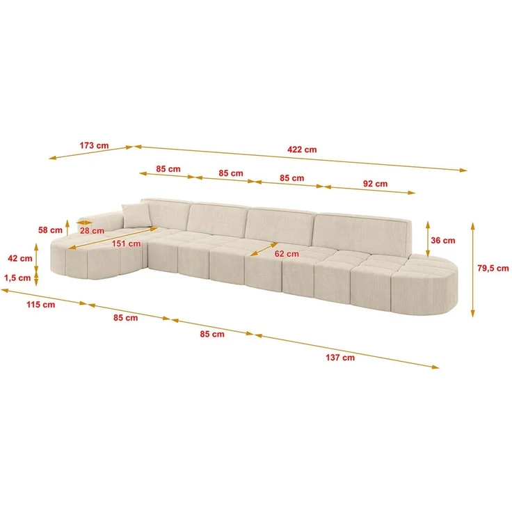 ALTDECOR Ecksofa Livo-L3, Sofa Praktische Bequeme Funktionsecke Couch L-Form Eckcouch, Corner Sofa L-Form Vielseitige Sofa Wohnlandschaft Wohnzimmer – Bild 3