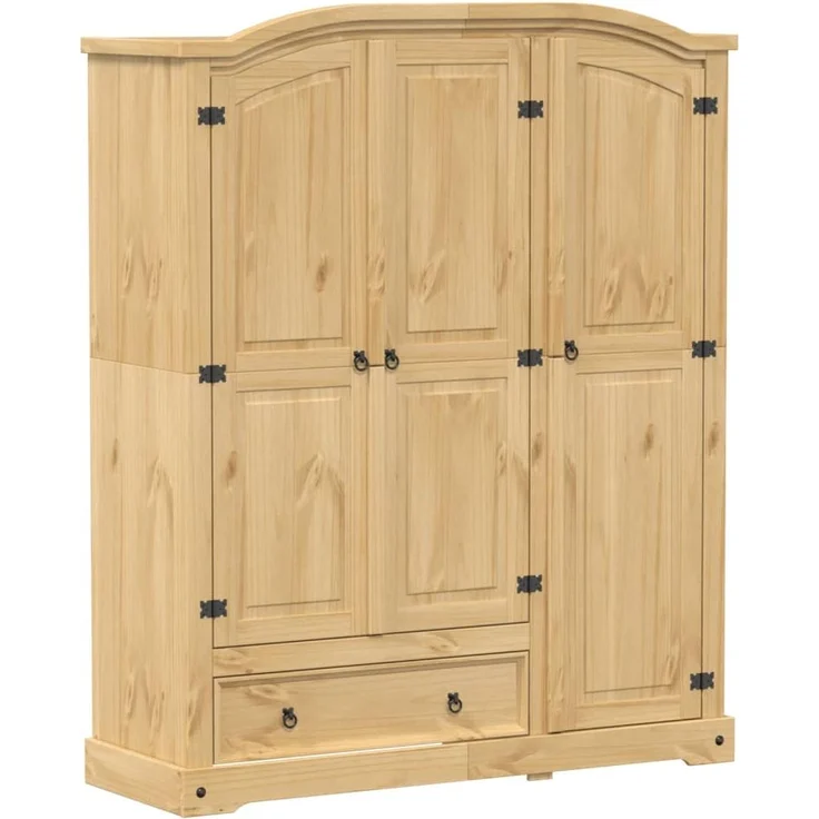 vidaXL Kleiderschrank Corona 151,5x52x186 cm Massivholz Kiefer 4012160 – Bild 1