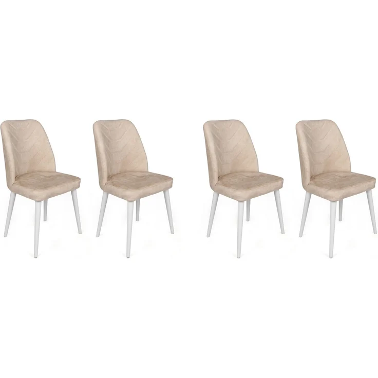 Skye Decor 'Dallas-580 V4' Stuhlset (4-teilig), Beige / Weiß, 50 x 90 x 49 cm – Bild 1