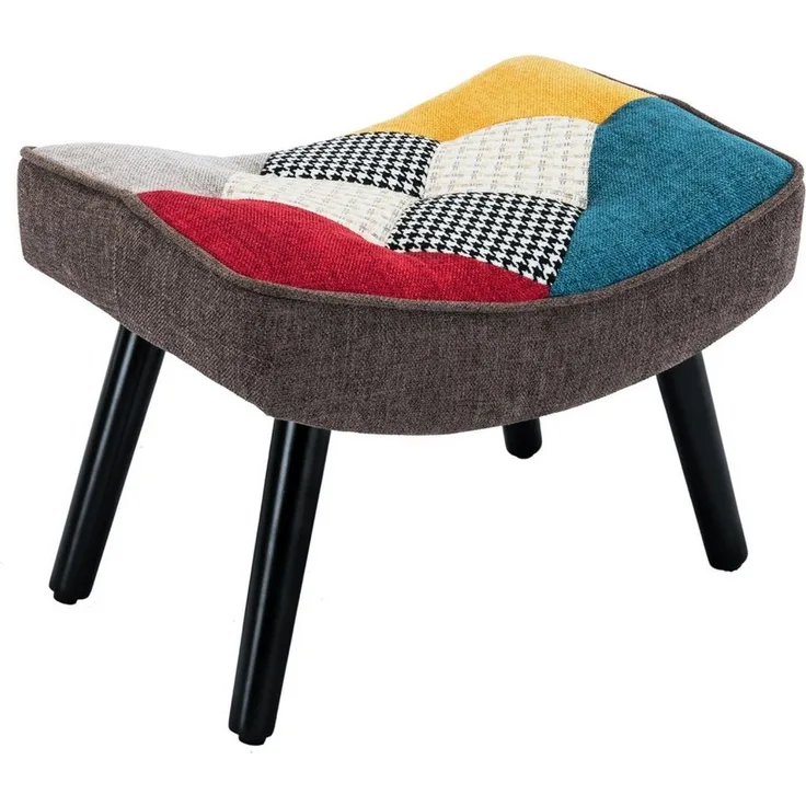HomeMiYN Sitzhocker Hocker, Patchwork-Sessel, Ohrensessel, Schaukelstuhl