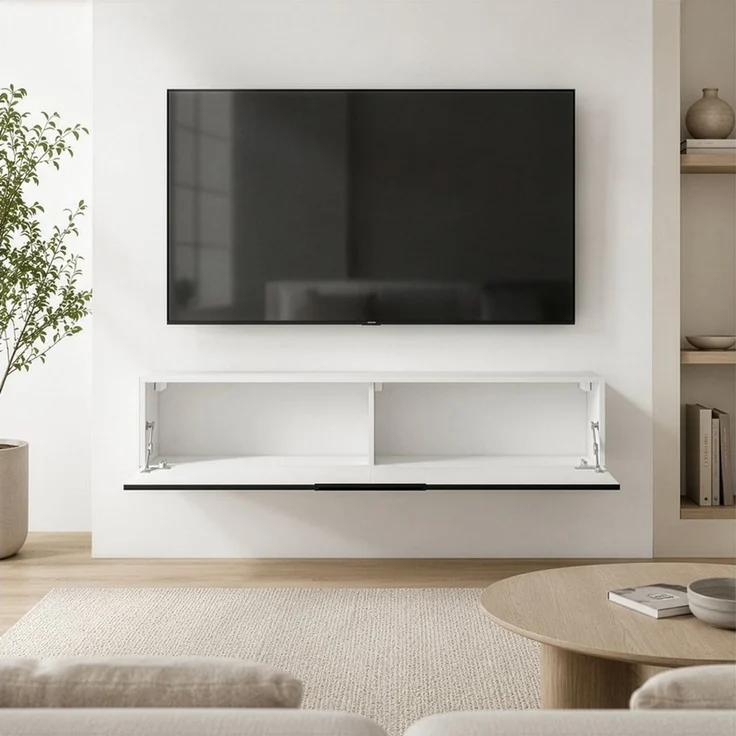 InnoFurn TV-Board Vela hängender Lowboard (1x hängender Tv-Schrank), Sanftes Öffnen, Made in Germany, Modernes Design, hängender Tv-Board – Bild 3