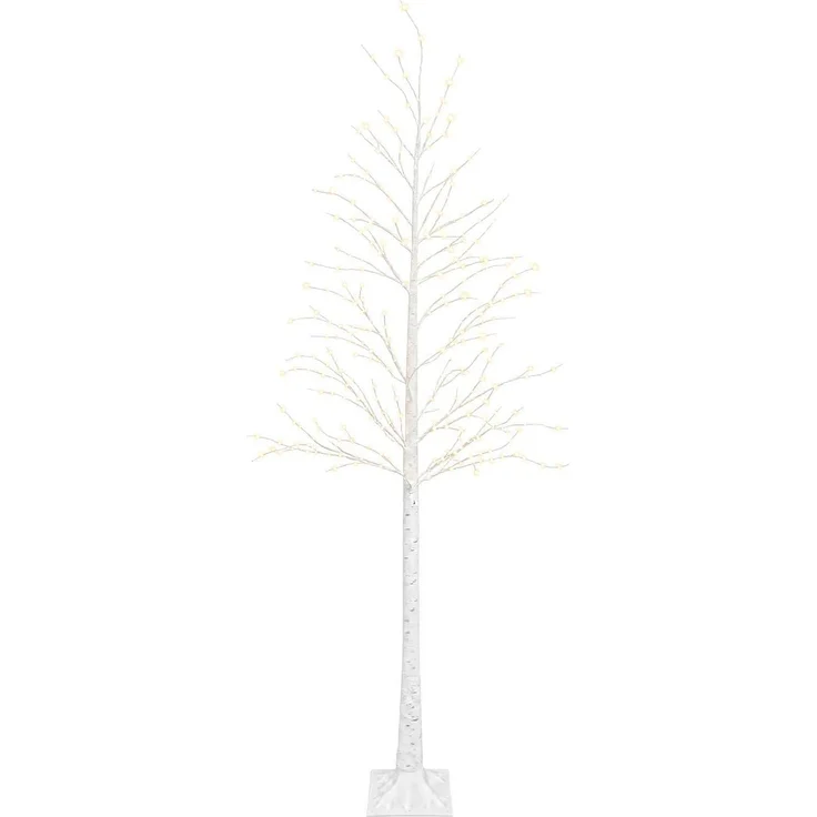 vidaXL Birken-Weihnachtsbaum Weiß 25 x 25 x 240 cm Kunststoff 493 LEDs 42055359 – Bild 2