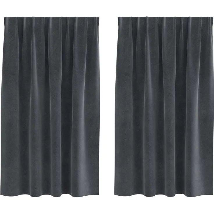 Verdunkelungsvorhänge 2 pcs | für Wohnzimmer & Schlafzimmer Hellgrau 140 x 140 cm Samt